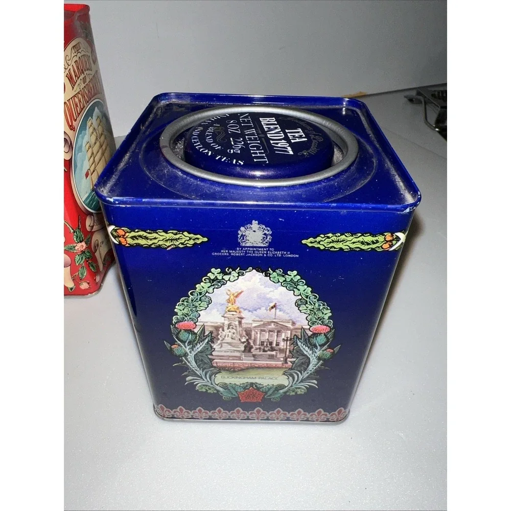 Vintage Lot Of 8 Tea Tins Jackson's Queen's Jubilee Harrods La Reale‎ Marquess